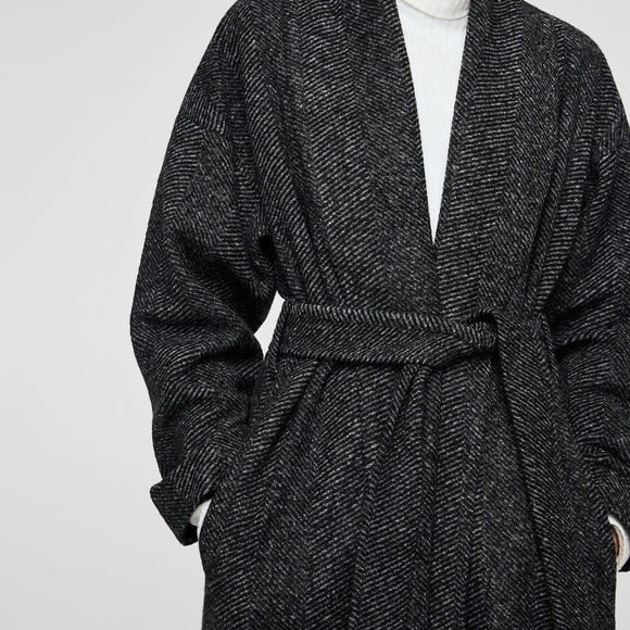 Mango Wool Herringbone Flecked Coat - Picture 2 of 6